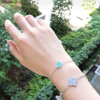 [CharmAmor]BUTTERFLY TURQUOISE BUTTERFLY BRACELET SILVER