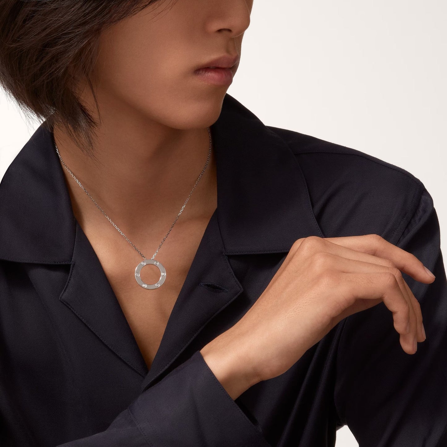 [CharmAmor]LOVE NECKLACE 16MM 3 DIAMONDS