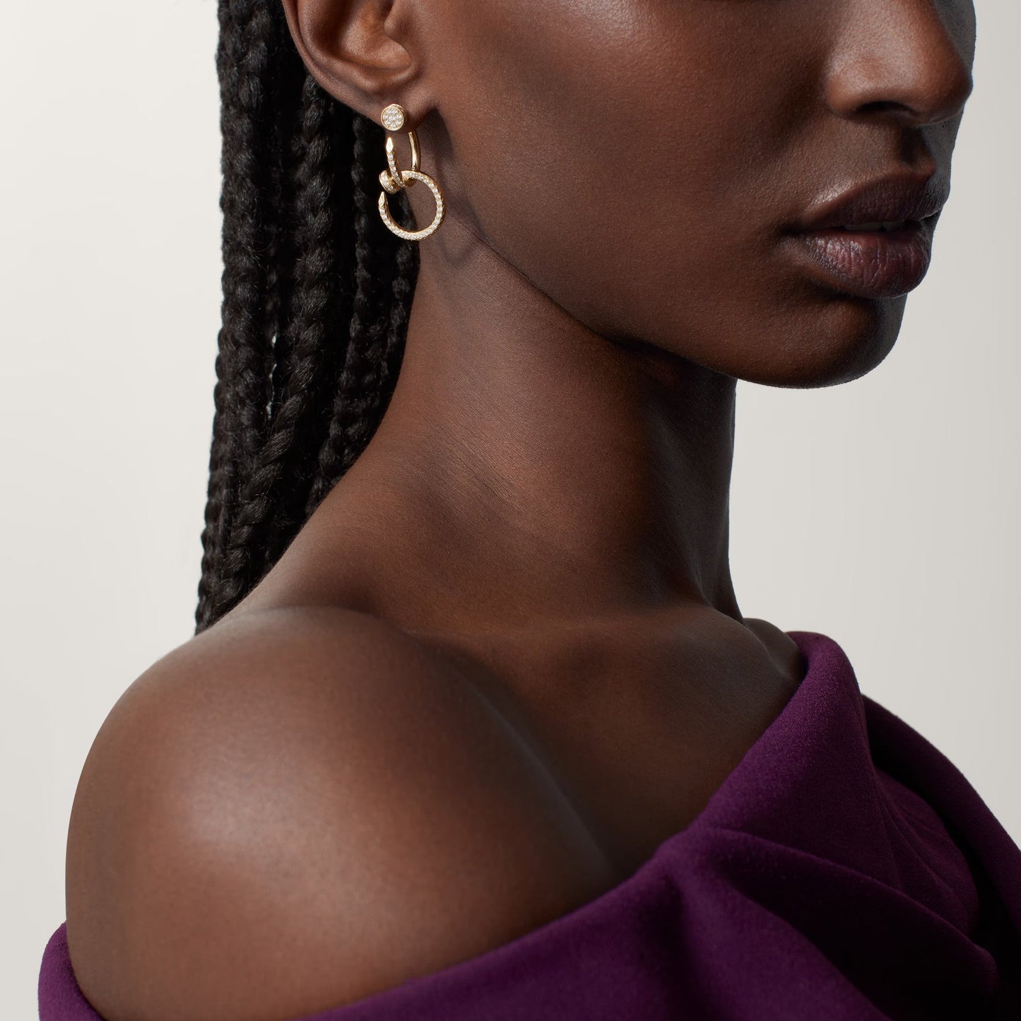 [CharmAmor]JUSTE FULL DIAMOND DOUBLE EARRINGS