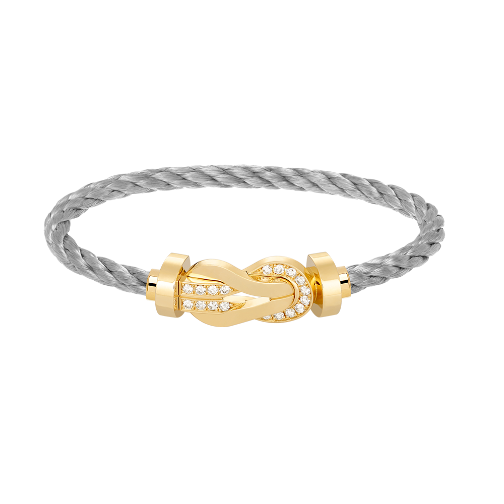 [CharmAmor]CHANCE LARGE 8 FIGURE BUCKLE HALF DIAMOND BRACELET GOLD