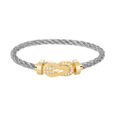 [CharmAmor]CHANCE LARGE 8 FIGURE BUCKLE HALF DIAMOND BRACELET GOLD