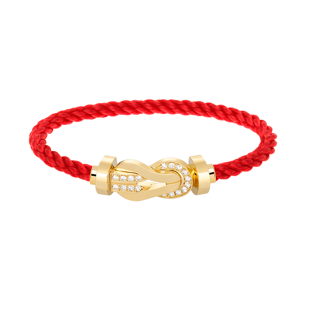 [CharmAmor]CHANCE LARGE 8 FIGURE BUCKLE HALF DIAMOND BRACELET GOLD