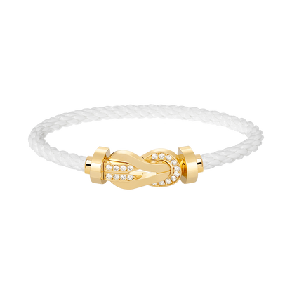 [CharmAmor]CHANCE LARGE 8 FIGURE BUCKLE HALF DIAMOND BRACELET GOLD