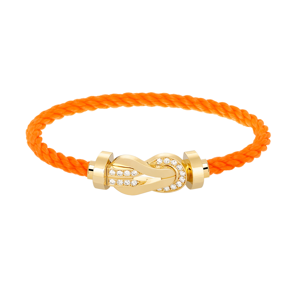 [CharmAmor]CHANCE LARGE 8 FIGURE BUCKLE HALF DIAMOND BRACELET GOLD