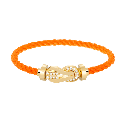 [CharmAmor]CHANCE LARGE 8 FIGURE BUCKLE HALF DIAMOND BRACELET GOLD