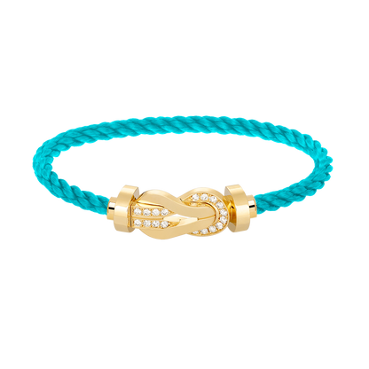 [CharmAmor]CHANCE LARGE 8 FIGURE BUCKLE HALF DIAMOND BRACELET GOLD