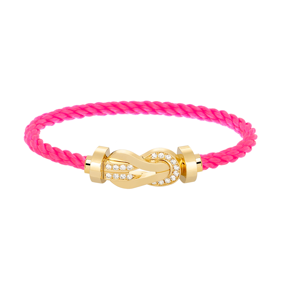 [CharmAmor]CHANCE LARGE 8 FIGURE BUCKLE HALF DIAMOND BRACELET GOLD