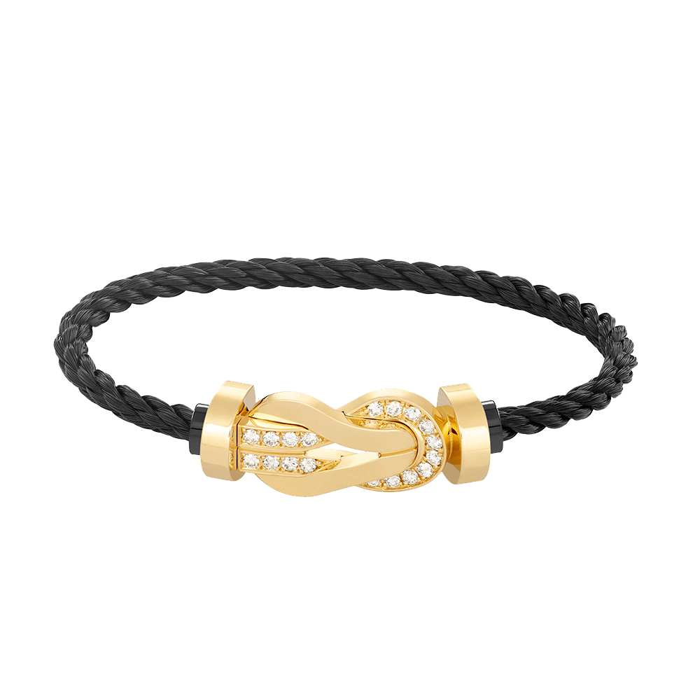 [CharmAmor]CHANCE LARGE 8 FIGURE BUCKLE HALF DIAMOND BRACELET GOLD