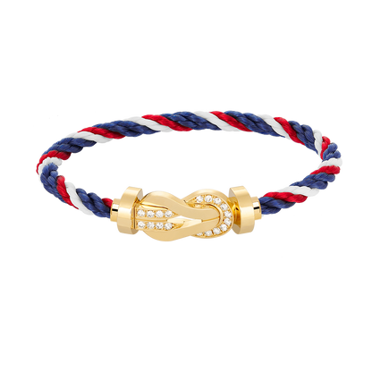 [CharmAmor]CHANCE LARGE 8 FIGURE BUCKLE HALF DIAMOND BRACELET GOLD