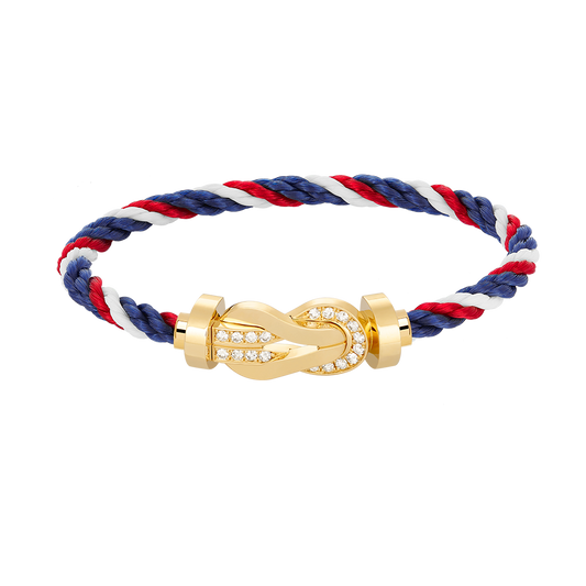 [CharmAmor]CHANCE LARGE 8 FIGURE BUCKLE HALF DIAMOND BRACELET GOLD