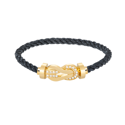 [CharmAmor]CHANCE LARGE 8 FIGURE BUCKLE HALF DIAMOND BRACELET GOLD