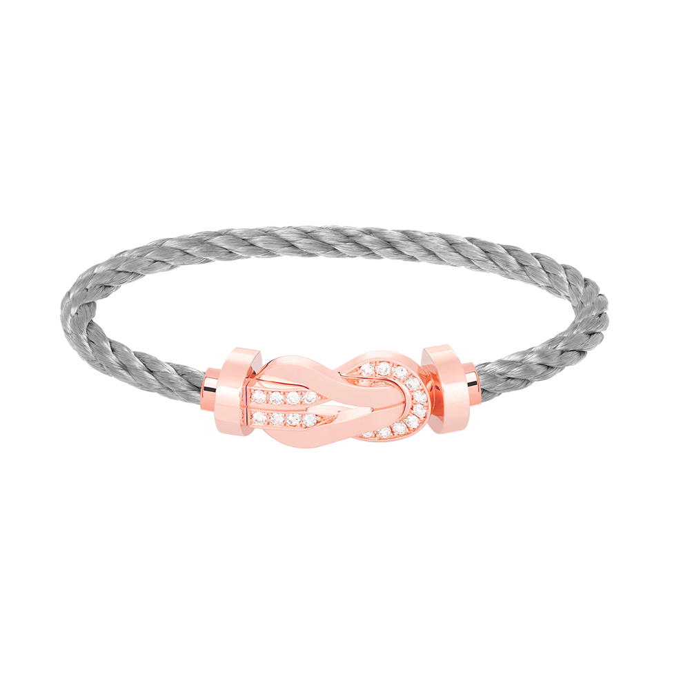 [CharmAmor]CHANCE LARGE 8 FIGURE BUCKLE HALF DIAMOND BRACELET ROSE GOLD