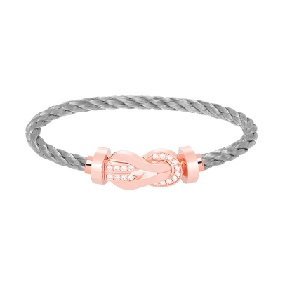 [CharmAmor]CHANCE LARGE 8 FIGURE BUCKLE HALF DIAMOND BRACELET ROSE GOLD