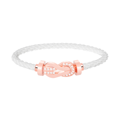 [CharmAmor]CHANCE LARGE 8 FIGURE BUCKLE HALF DIAMOND BRACELET ROSE GOLD