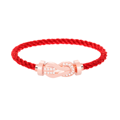 [CharmAmor]CHANCE LARGE 8 FIGURE BUCKLE HALF DIAMOND BRACELET ROSE GOLD