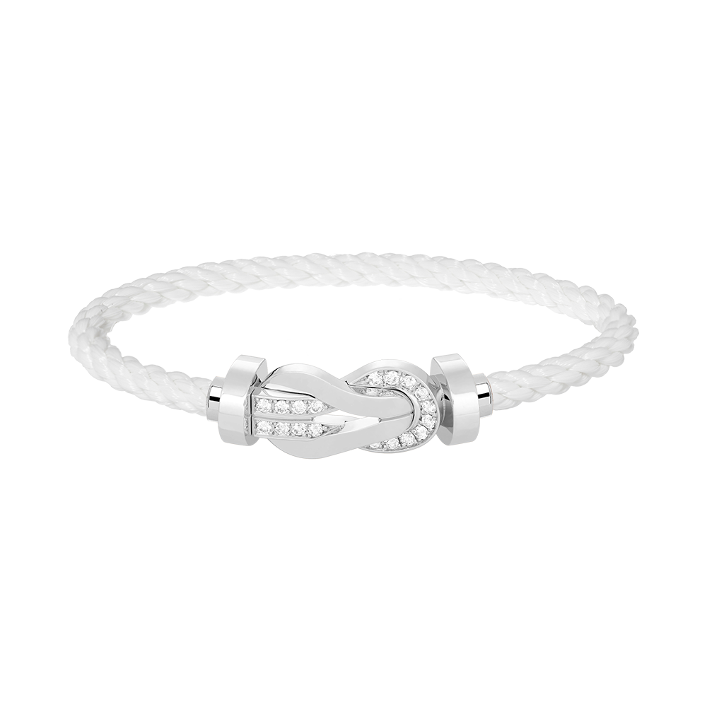 [CharmAmor]CHANCE LARGE 8 FIGURE BUCKLE HALF DIAMOND BRACELET SILVER