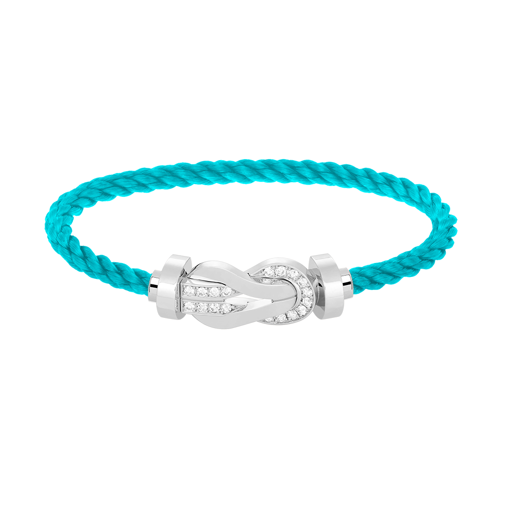 [CharmAmor]CHANCE LARGE 8 FIGURE BUCKLE HALF DIAMOND BRACELET SILVER