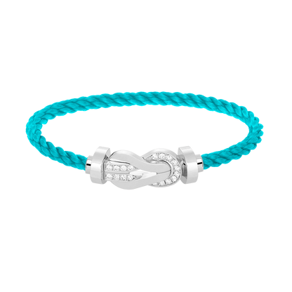 [CharmAmor]CHANCE LARGE 8 FIGURE BUCKLE HALF DIAMOND BRACELET SILVER