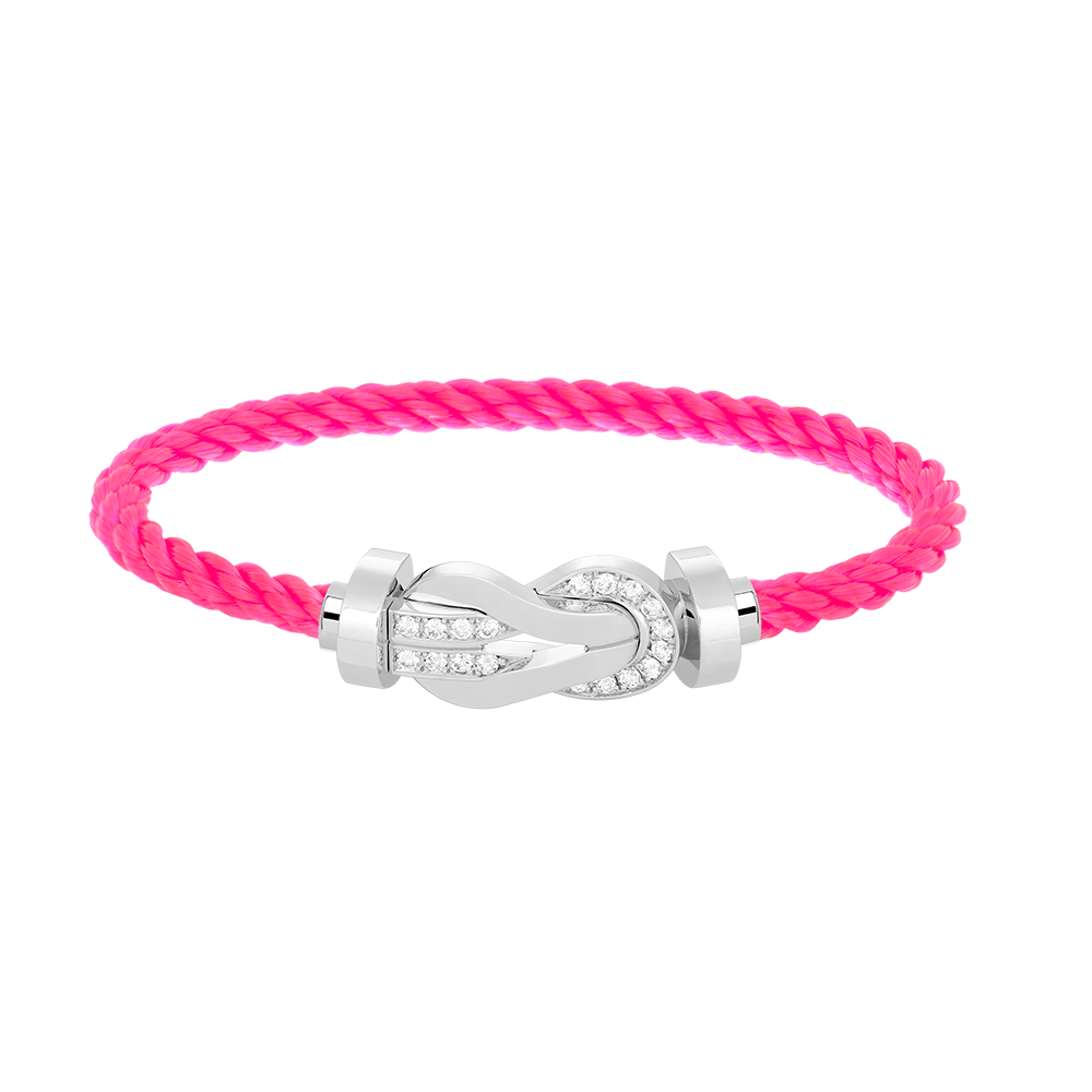 [CharmAmor]CHANCE LARGE 8 FIGURE BUCKLE HALF DIAMOND BRACELET SILVER