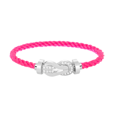 [CharmAmor]CHANCE LARGE 8 FIGURE BUCKLE HALF DIAMOND BRACELET SILVER