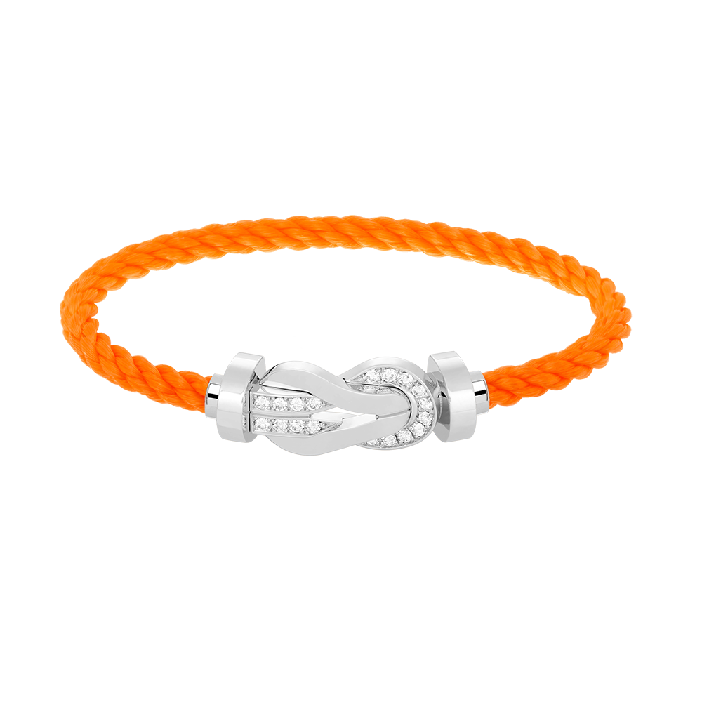 [CharmAmor]CHANCE LARGE 8 FIGURE BUCKLE HALF DIAMOND BRACELET SILVER