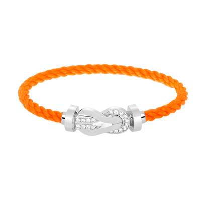 [CharmAmor]CHANCE LARGE 8 FIGURE BUCKLE HALF DIAMOND BRACELET SILVER