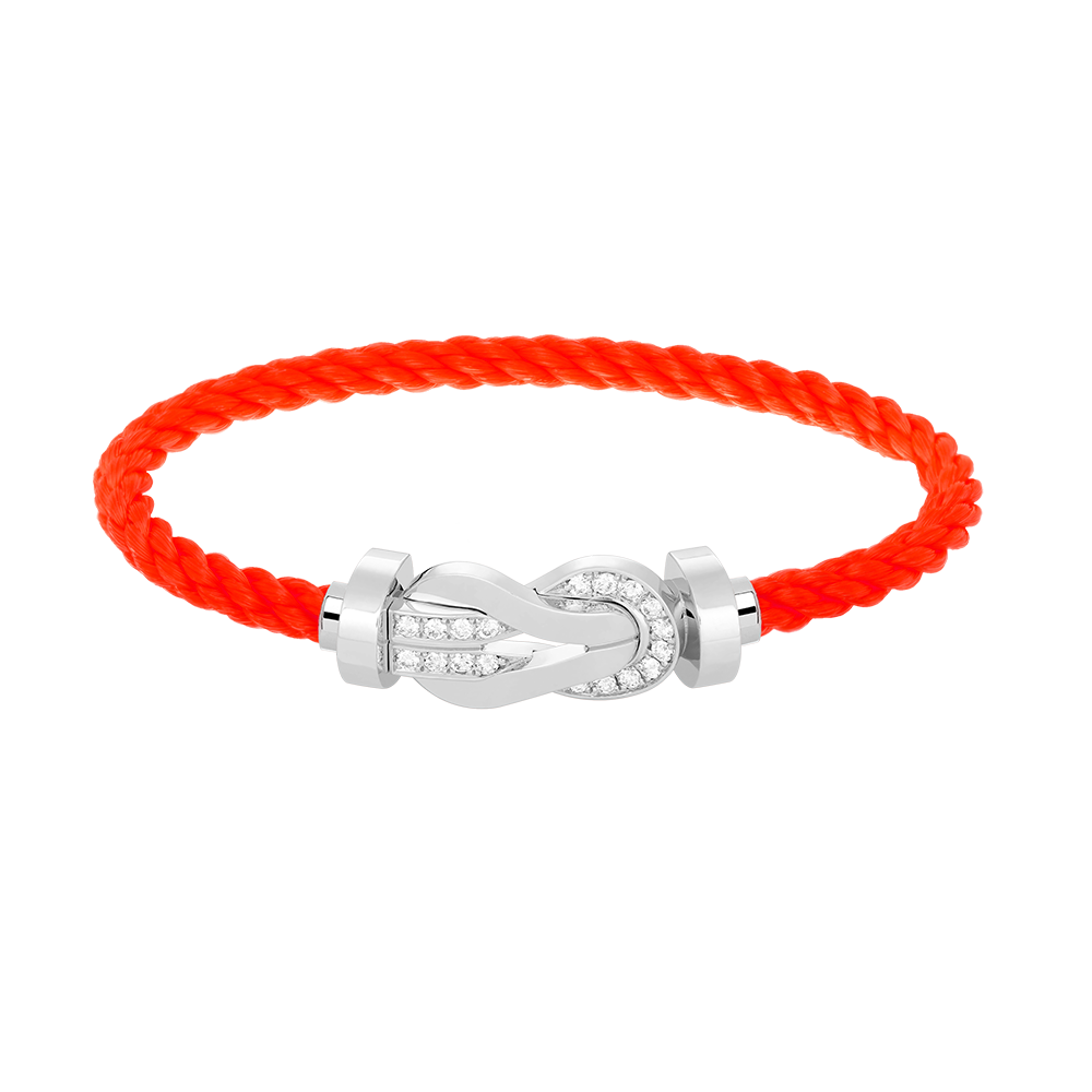 [CharmAmor]CHANCE LARGE 8 FIGURE BUCKLE HALF DIAMOND BRACELET SILVER