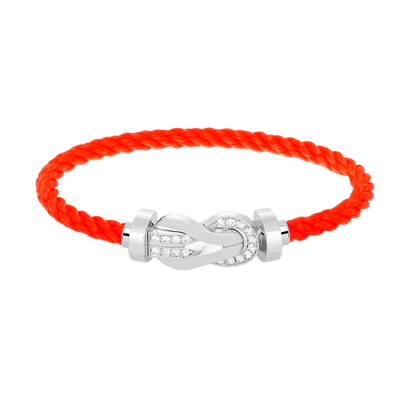 [CharmAmor]CHANCE LARGE 8 FIGURE BUCKLE HALF DIAMOND BRACELET SILVER
