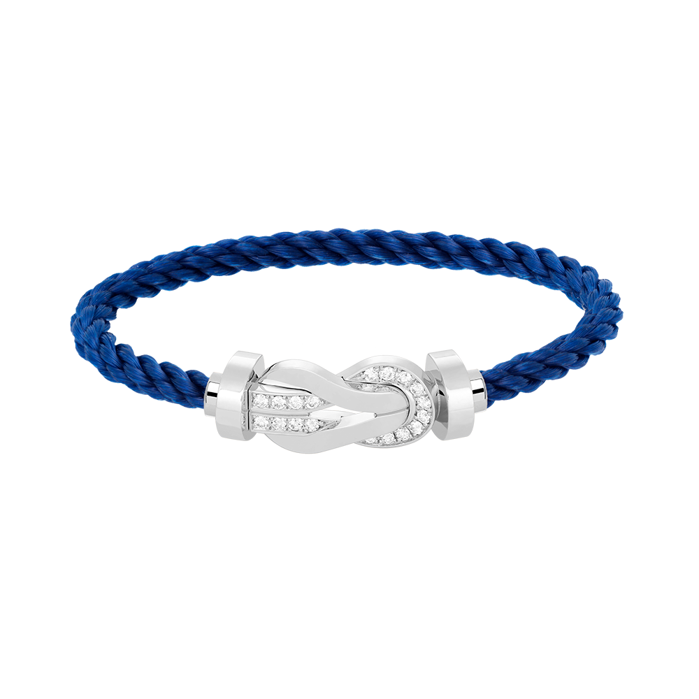 [CharmAmor]CHANCE LARGE 8 FIGURE BUCKLE HALF DIAMOND BRACELET SILVER