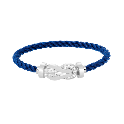 [CharmAmor]CHANCE LARGE 8 FIGURE BUCKLE HALF DIAMOND BRACELET SILVER