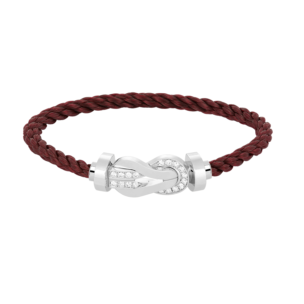 [CharmAmor]CHANCE LARGE 8 FIGURE BUCKLE HALF DIAMOND BRACELET SILVER