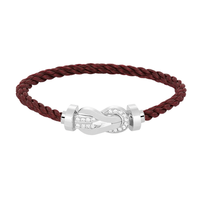 [CharmAmor]CHANCE LARGE 8 FIGURE BUCKLE HALF DIAMOND BRACELET SILVER