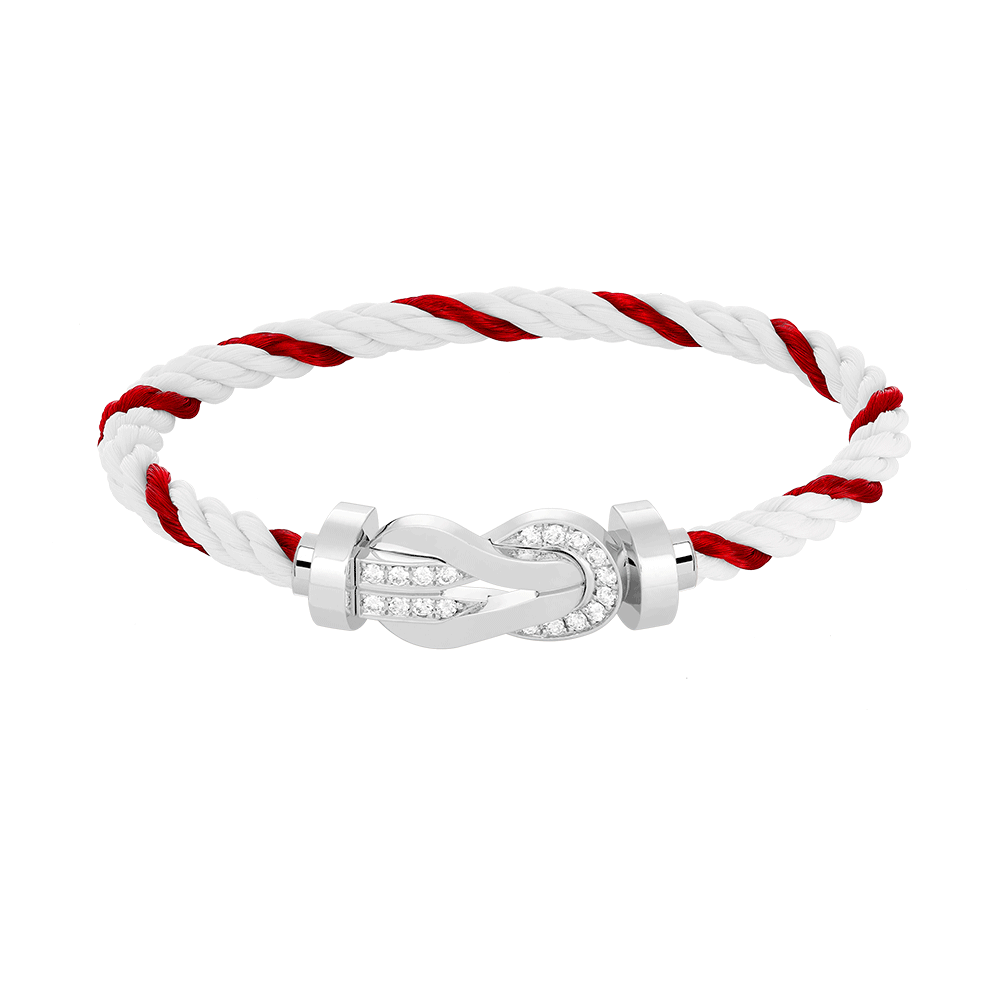 [CharmAmor]CHANCE LARGE 8 FIGURE BUCKLE HALF DIAMOND BRACELET SILVER