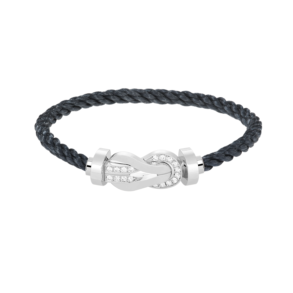 [CharmAmor]CHANCE LARGE 8 FIGURE BUCKLE HALF DIAMOND BRACELET SILVER