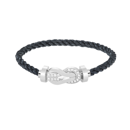 [CharmAmor]CHANCE LARGE 8 FIGURE BUCKLE HALF DIAMOND BRACELET SILVER