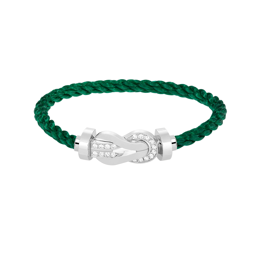 [CharmAmor]CHANCE LARGE 8 FIGURE BUCKLE HALF DIAMOND BRACELET SILVER