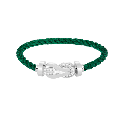 [CharmAmor]CHANCE LARGE 8 FIGURE BUCKLE HALF DIAMOND BRACELET SILVER