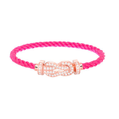 [CharmAmor]CHANCE LARGE 8 FIGURE BUCKLE FULL DIAMOND BRACELET ROSE GOLD
