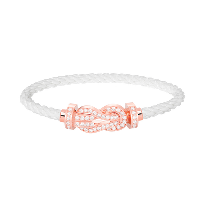 [CharmAmor]CHANCE LARGE 8 FIGURE BUCKLE FULL DIAMOND BRACELET ROSE GOLD