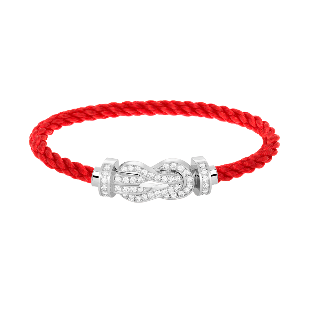 [CharmAmor]CHANCE LARGE 8 FIGURE BUCKLE FULL DIAMOND BRACELET SILVER