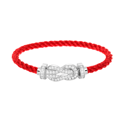 [CharmAmor]CHANCE LARGE 8 FIGURE BUCKLE FULL DIAMOND BRACELET SILVER