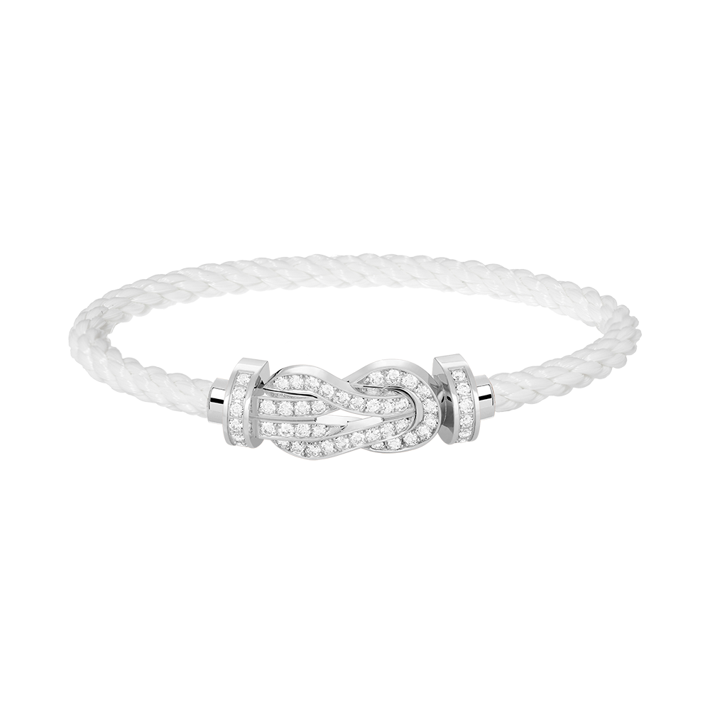 [CharmAmor]CHANCE LARGE 8 FIGURE BUCKLE FULL DIAMOND BRACELET SILVER