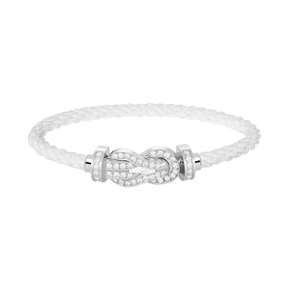 [CharmAmor]CHANCE LARGE 8 FIGURE BUCKLE FULL DIAMOND BRACELET SILVER