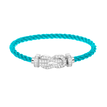 [CharmAmor]CHANCE LARGE 8 FIGURE BUCKLE FULL DIAMOND BRACELET SILVER