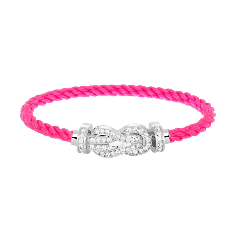 [CharmAmor]CHANCE LARGE 8 FIGURE BUCKLE FULL DIAMOND BRACELET SILVER