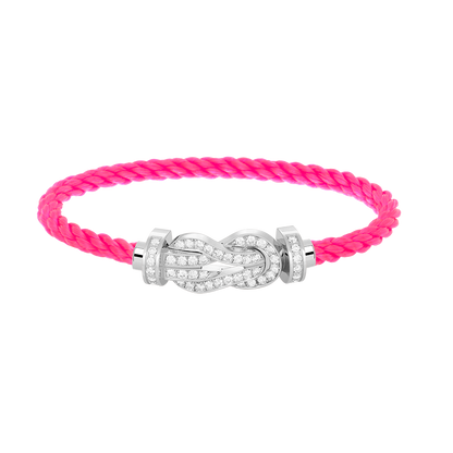 [CharmAmor]CHANCE LARGE 8 FIGURE BUCKLE FULL DIAMOND BRACELET SILVER
