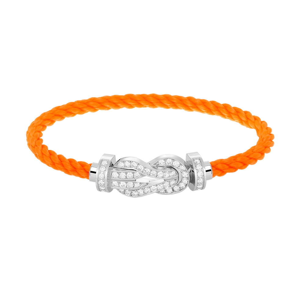 [CharmAmor]CHANCE LARGE 8 FIGURE BUCKLE FULL DIAMOND BRACELET SILVER