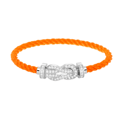 [CharmAmor]CHANCE LARGE 8 FIGURE BUCKLE FULL DIAMOND BRACELET SILVER