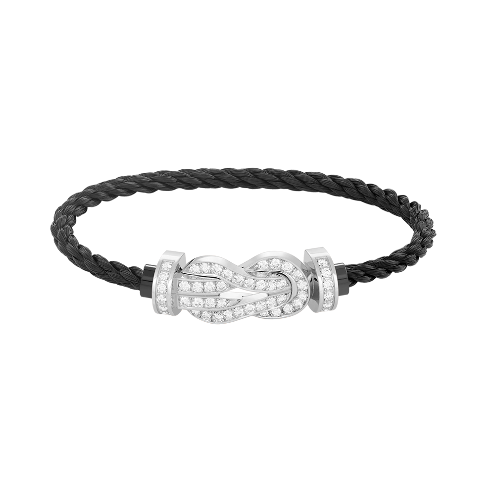 [CharmAmor]CHANCE LARGE 8 FIGURE BUCKLE FULL DIAMOND BRACELET SILVER