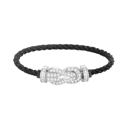 [CharmAmor]CHANCE LARGE 8 FIGURE BUCKLE FULL DIAMOND BRACELET SILVER